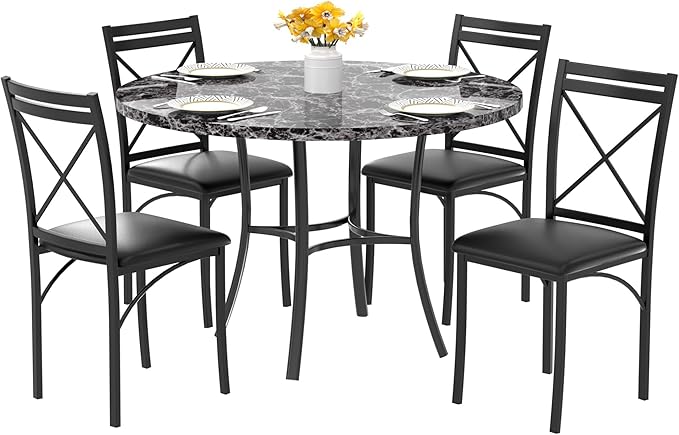 VECELO 5 Piece Dining Table Set by VECELO