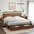 King Bed Frame with Storage Headboard and 4 Drawers Bed Frame King Size with by HAUSOURCE