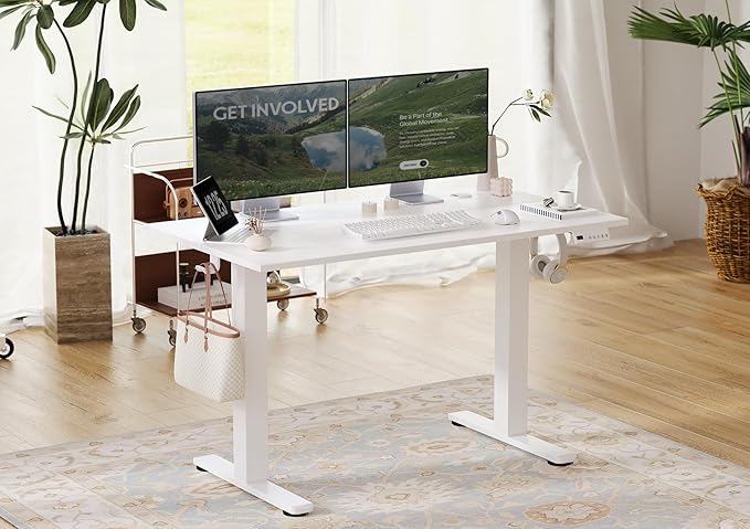Seang Electric Standing Desk Adjustable Height, 48 x 24 Inch Sit Stand Desk - Image 2