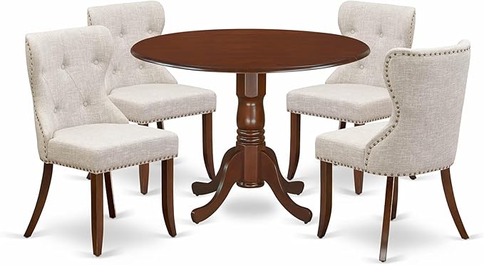 East West Furniture DLSI5-MAH-35 5 Piece Kitchen Table & Chairs Set Includes a by EastWestFurniture
