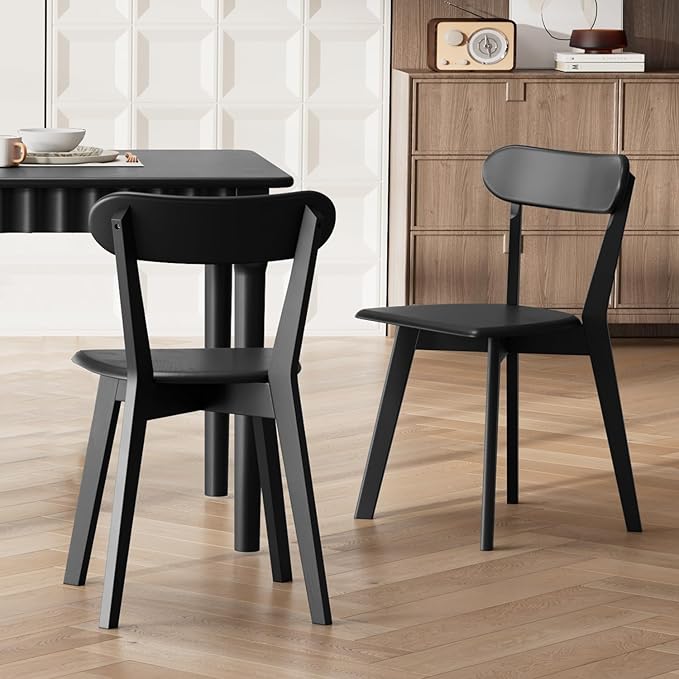 Solid Wood Dining Chairs Set of 2, Mid Century Modern Dining Room Chairs - Image 3
