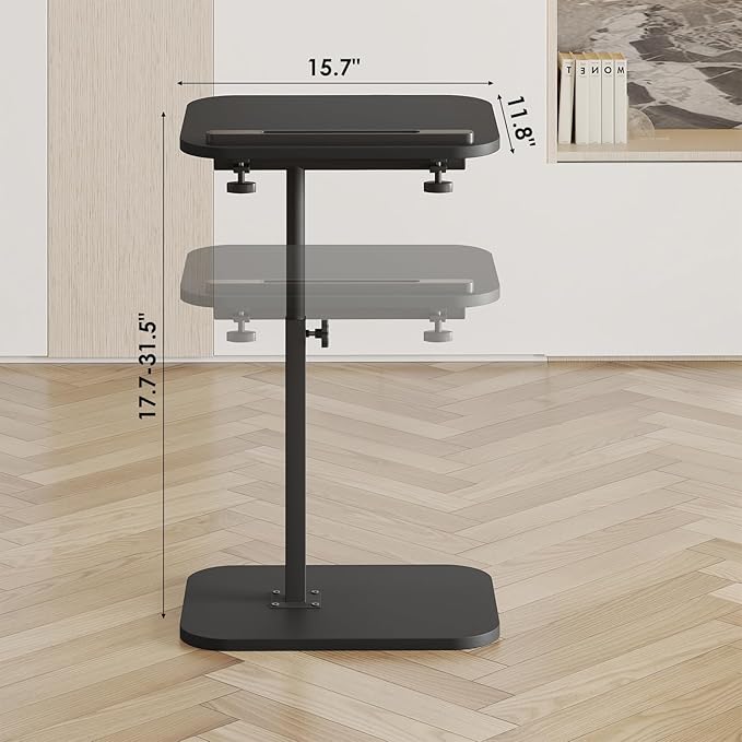 Sofa Couch Arm Table Tv Tray Small Bed Stand C Shaped Side End Tables - Image 2