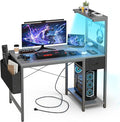 Gaming Desk 47 Inch with Power Outlet and LED Light, Computer Desk with by Unknown