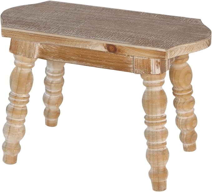 Wooden Bathroom Wood Foot Stool - Image 4