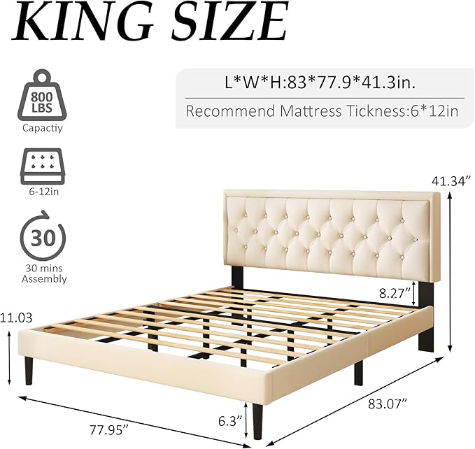 King Size Platform Bed Frame - Image 2