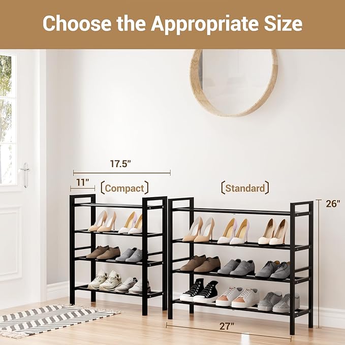 Haddockway Bamboo Shoe Rack for Closet, Free Standing Shoe Organizer - Image 3