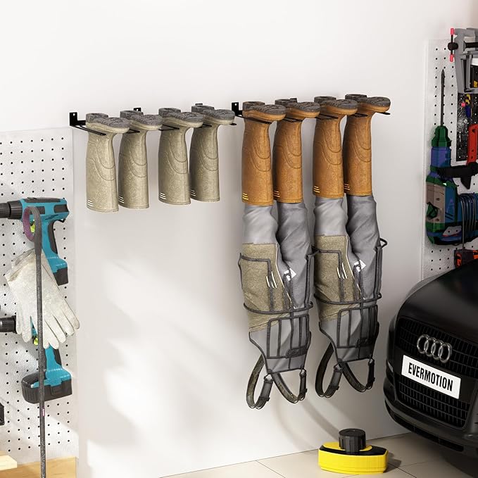 ORLESS Wader Hangers 4-Pair Boot Rack Garage Storage, Cowboy Boot Holder - Image 2