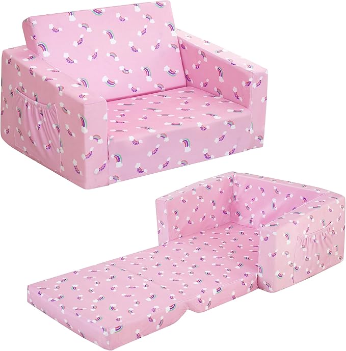 MallBest Kids Sofas Toddler Couch Bed Baby's Upholstered Chair Sleepover Couch by MallBest