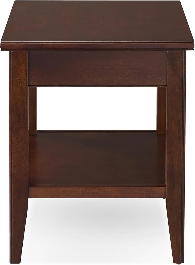 Leick Home Laurent End Table, Solid Wood, 1 Storage Drawer, Bottom Display Shelf - Image 5