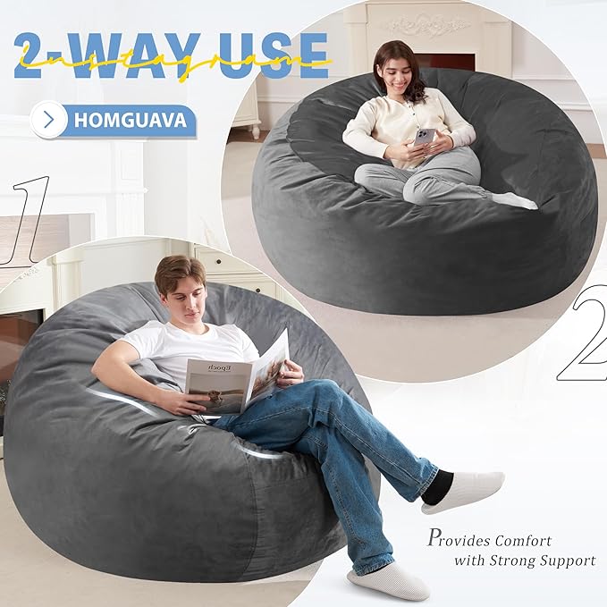 Homguava 6FT Bean Bag Chair Giant BeanBag - Image 7