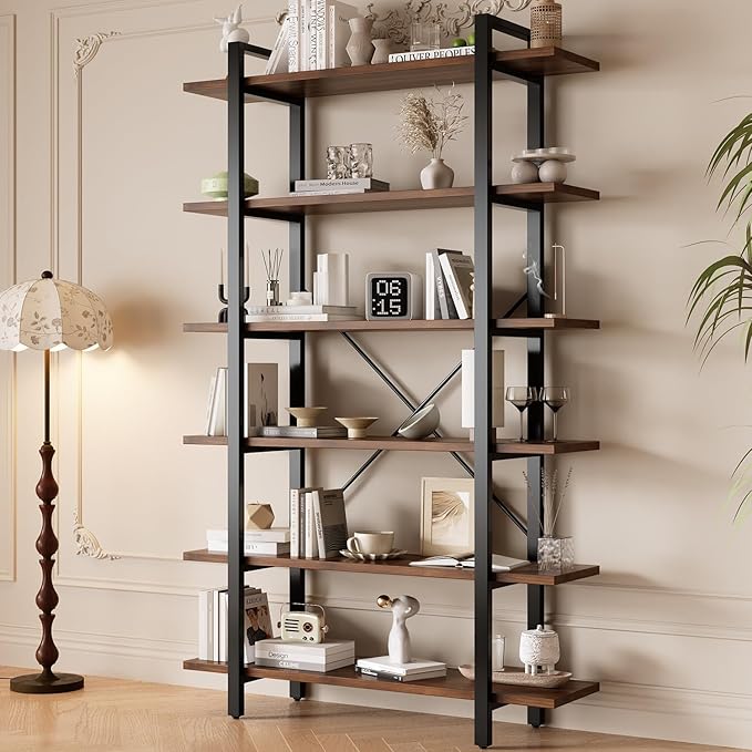 Solid Wood core Industrial Style Bookcase, Bookshelf by LZ-DOGNMAN