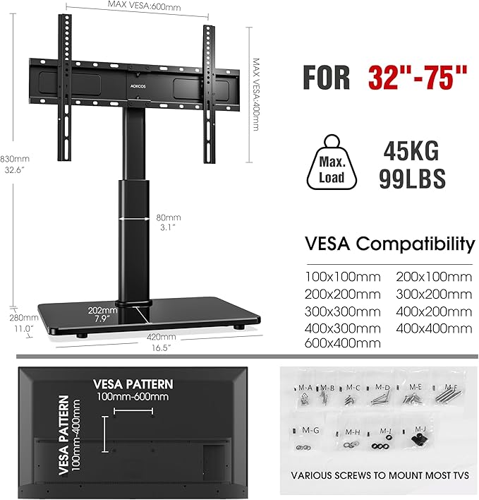 Swivel Universal TV Stand for 32-75 inch TVs - Image 8