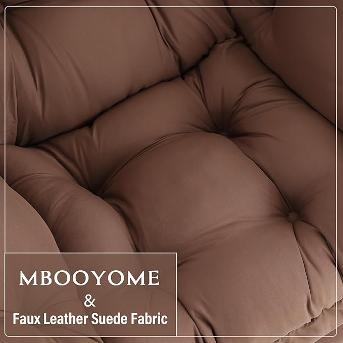 Lazy Chair with Folding Ottoman, Modern Accent Lounge Armchair with Armrests - Image 8