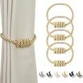 BEL AVENIR Magnetic Curtain Tiebacks, Decorative Drapery Holdbacks Modern Woven by BELAVENIR