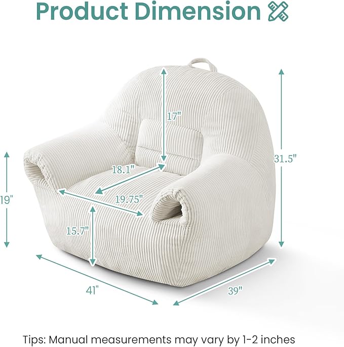 DAICO Bean Bag Chairs for Adults Oversized BeanBag Chair - Image 2