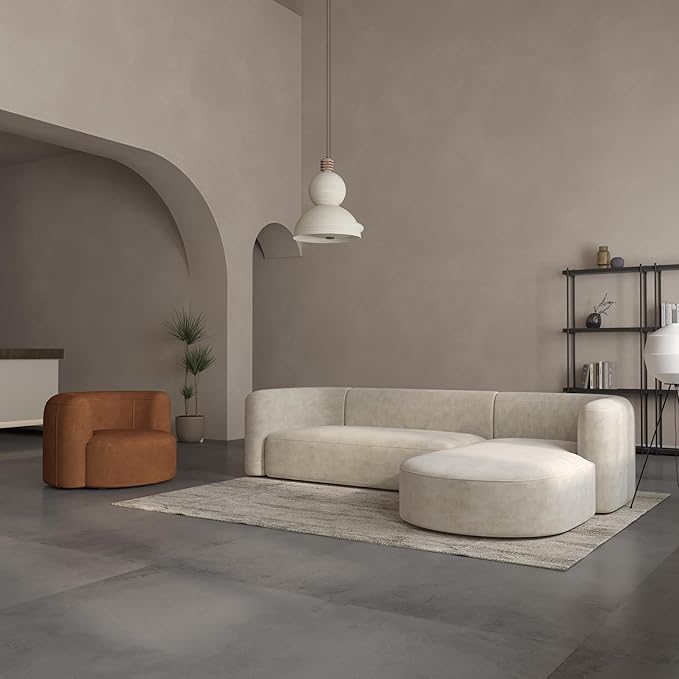 Acanva Luxury Modern Tight Curved Back Velvet Sofa, Minimalist Style Comfy Couch - Image 4