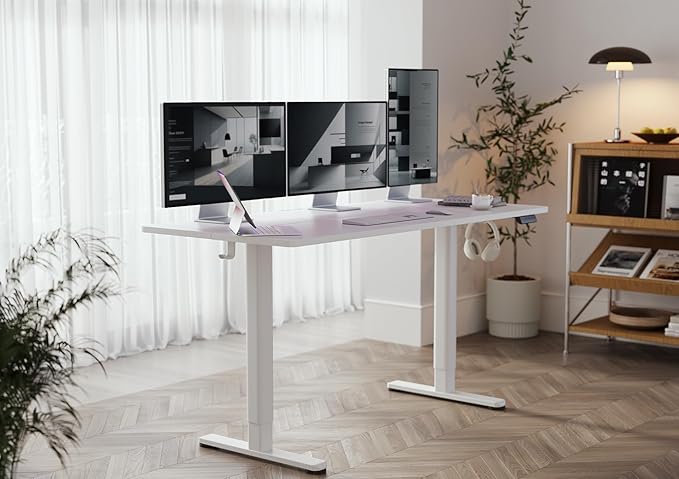 YDN Electric Standing Desk, Adjustable Height Desk 55x24 Inchs Stand up Desk - Image 2