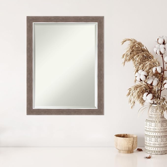 Amanti Art Brown Wall Mirror 28x22 Noble Mocha Rectangle Bathroom Mirror - Image 5