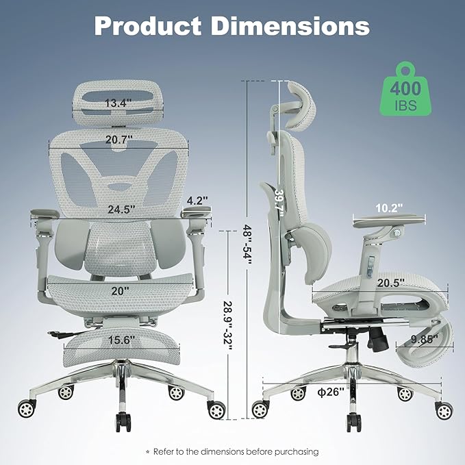 Ergonomic Mesh Office & Gaming Chair | 3D Lumbar Support, 6D Adjustable Armrests - Image 3