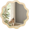 ULIKE Rattan Mirror for Wall, Bathroom 30 Inch Rustic Farmhouse Wall Decor by ULIKE