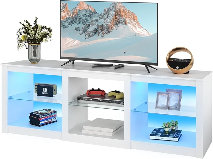 WLIVE TV Stand for 55/65/75 Inch TV, Modern Entertainment Center by WLIVE