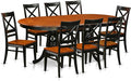 East West Furniture PLQU9-BCH-W 9 Piece Dining Table Set Includes an Oval by EastWestFurniture