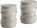 COSIEST Set of 2 Outdoor Side Table, 2 Pieces Concrete Table by COSIEST