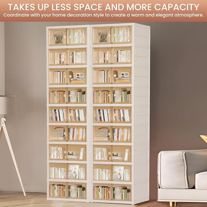 Foldable Shoe Organizer Storage Box, Portable Extra Large Folding Shoe Rack - Image 4