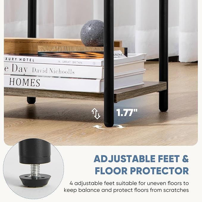 DUMOS End Table, 3 Tier Side Sofa Tables - Image 6