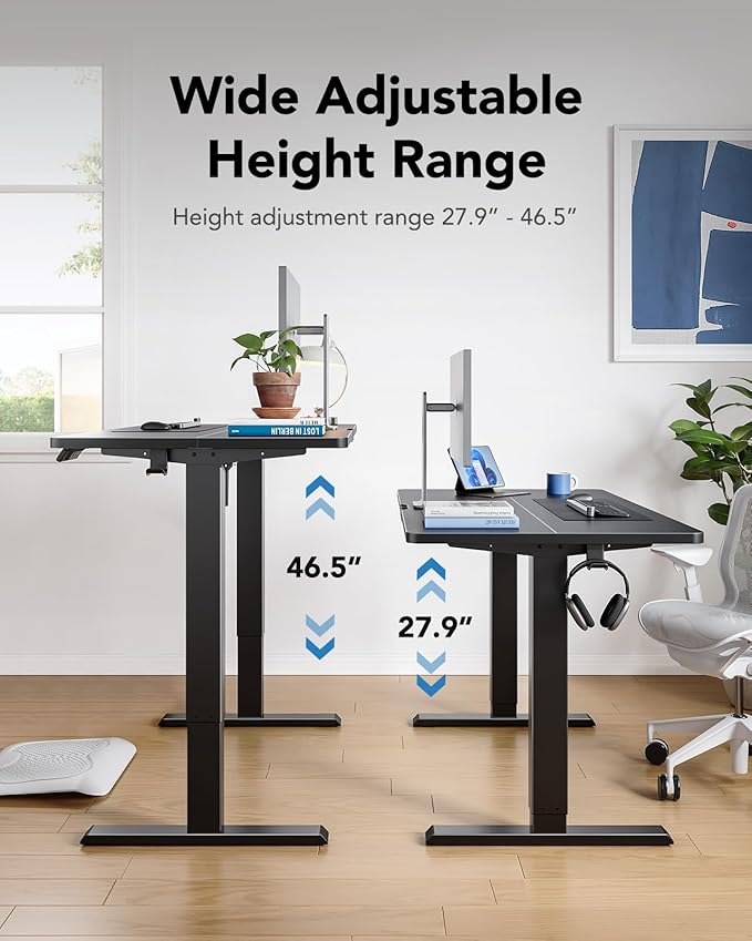 HUANUO 63" x 28" Electric Standing Desk Adjustable Height, 4 Memory Height - Image 4