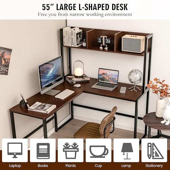 Tangkula Reversible L-Shaped Desk - Image 4