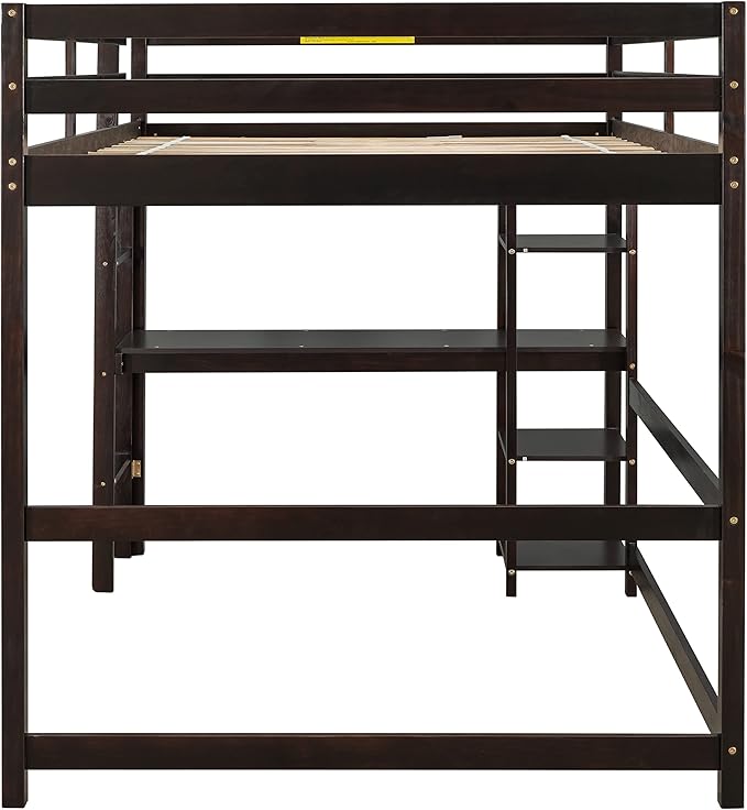 HomSof Full Loft Bed with Desk and Shelves - Image 14