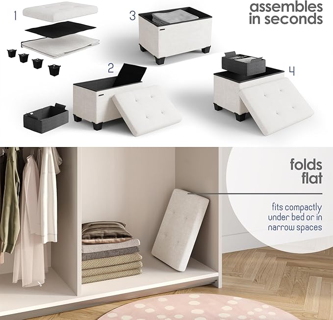STORAGEBUD Storage Ottoman Cube - Image 9