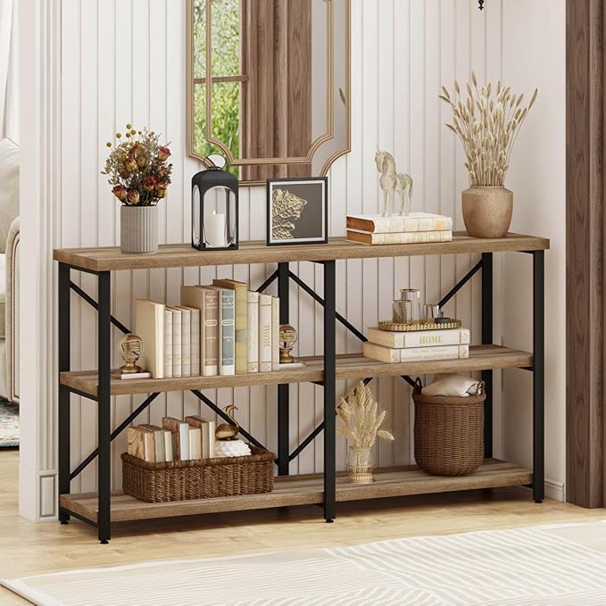 BON AUGURE Console Tables for Entryway, Industrial Sofa Table Behind Couch - Image 6