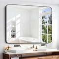 40" x 48"Bathroom Mirror, Matte Black Wall Mirror by DESBING