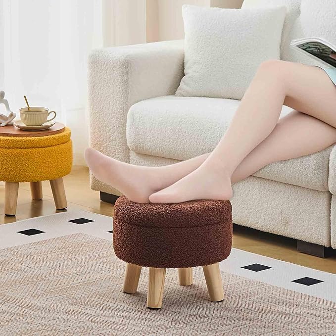 Wimarsbon Storage Ottoman, Modern Round Footrest - Image 6