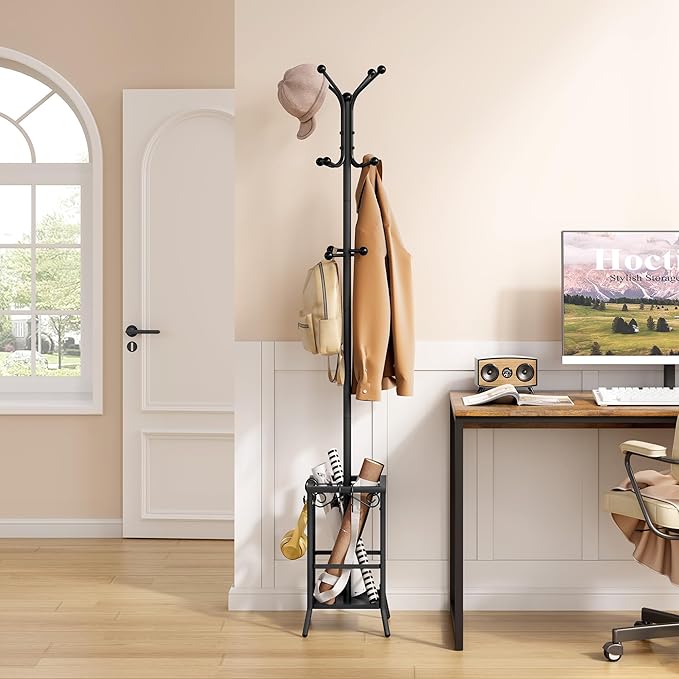 Hoctieon Coat Rack Freestanding, Coat Tree - Image 6