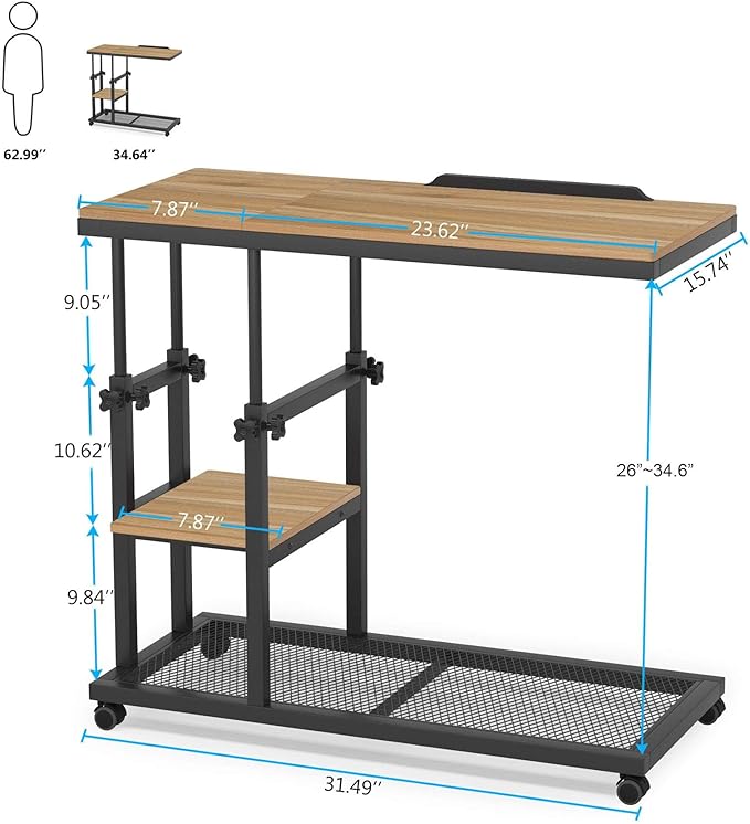 Tribesigns Height Adjustable C Table - Image 2