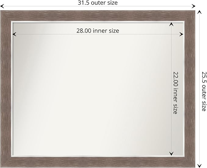 Amanti Art Brown Bathroom Mirror - Image 4