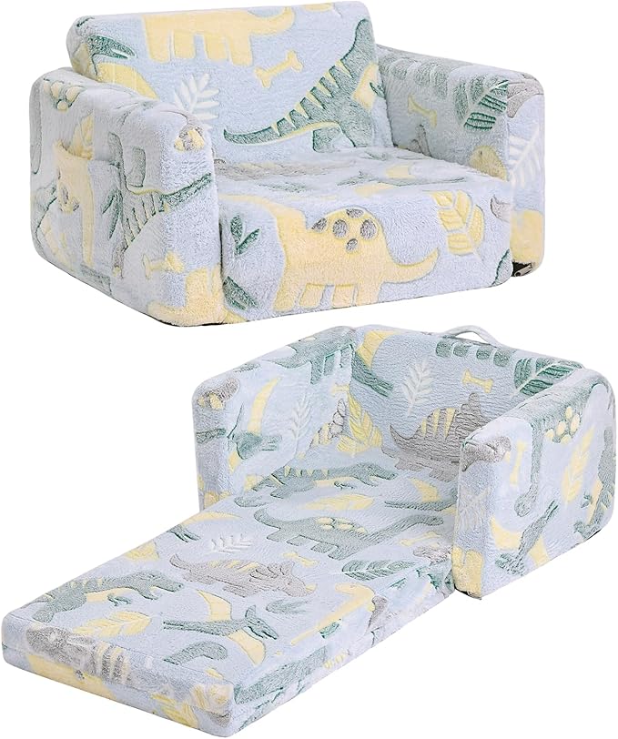 Tiita Kids Sofa, 2-in-1 Kid Sofa, Convertible Children Couch to Lounger by TiitaHome