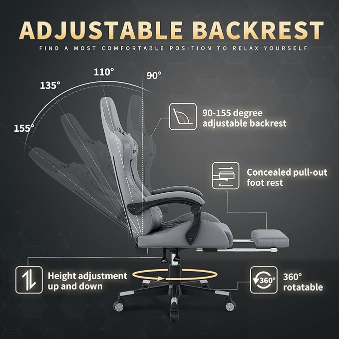 Gaming Chair, 400 lbs Adult Chair, High Back Computer Chair - Image 6