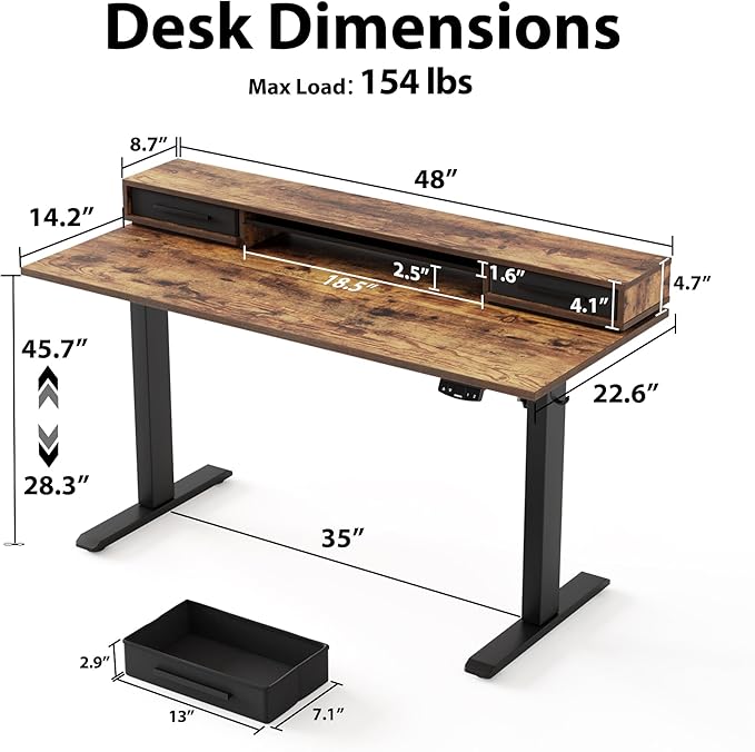 Agilestic 48 Inch Electric Standing Desk - Image 3