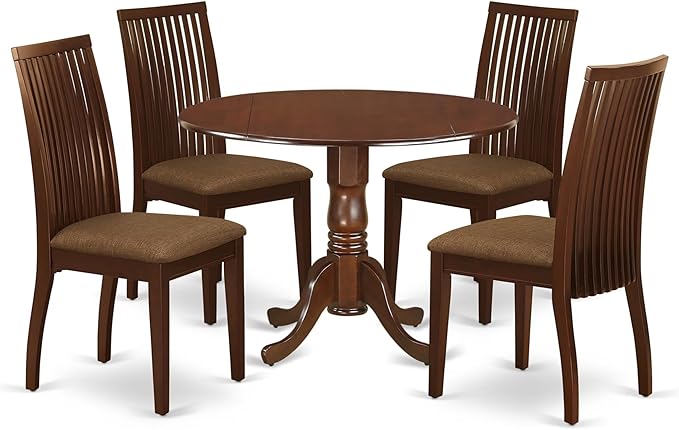 East West Furniture DLIP5-MAH-C 5 Piece Modern Dining Table Set Includes a by EastWestFurniture