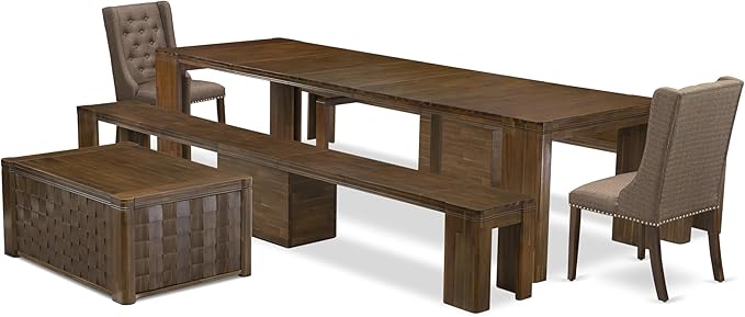 X02FO-2C8-18 - 6 Pieces Dining Table Set includes an Extendable Rectangle - Image 2