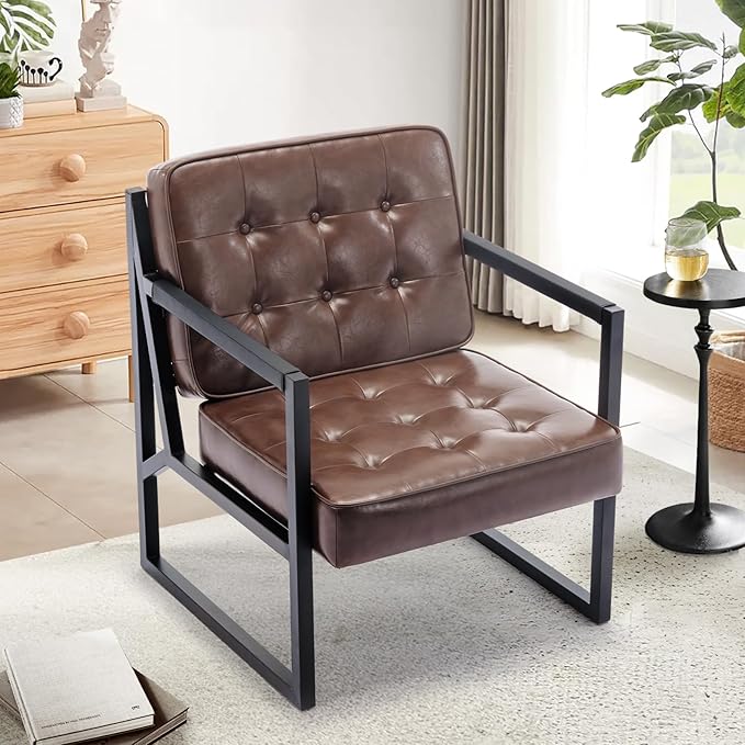 COLAMY Mid Century Modern Accent Chair Set of 2, Comfy Living Room Chair - Image 3
