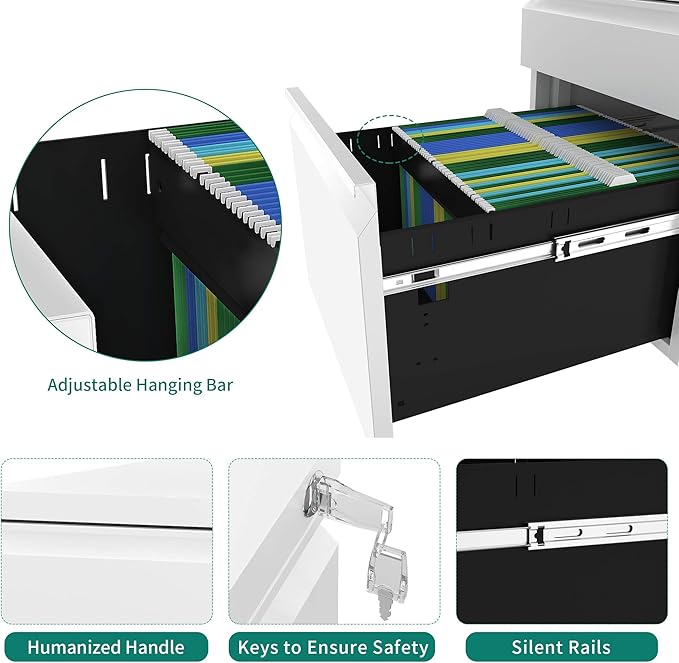 YITAHOME 3-Drawer Mobile File Cabinet - Image 4