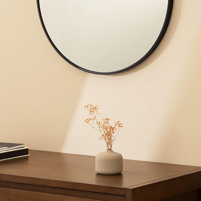 Navaris Round Mirror - 60 cm - Large Circle Wall Mirror - Image 5