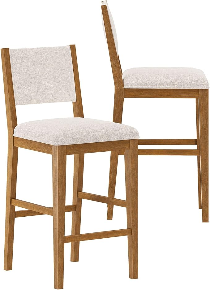 Plank+Beam Sereno Bar Stool, Sturdy Wood Modern Kitchen Bar Height Stool - Image 3