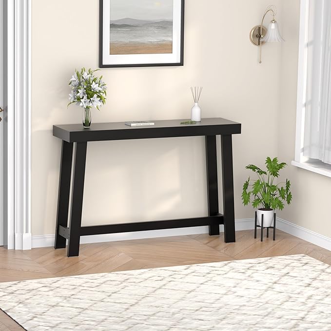 Bamboo Wood Entryway Table 47.2" Console Table, Narrow Sofa Table by Bamboonova
