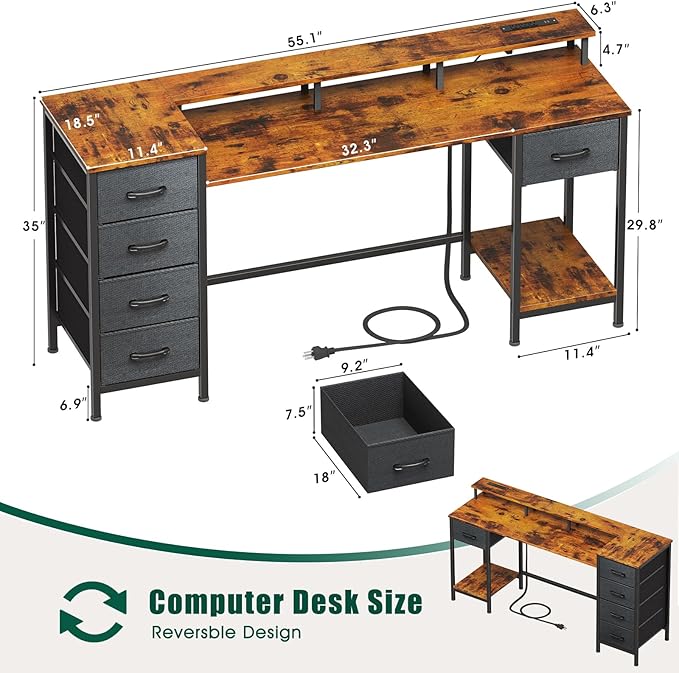 55 Inch Computer Gaming Desk - Image 3
